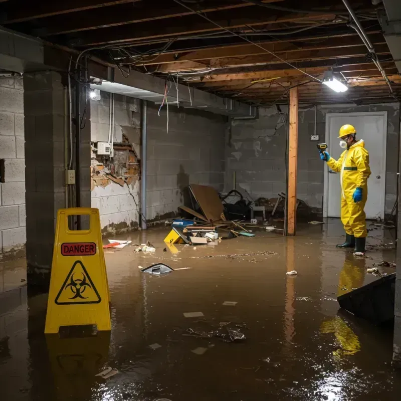 Flooded Basement Electrical Hazard in Harrisburg, NE Property